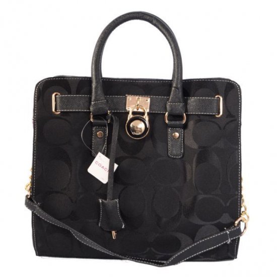 Coach Lock Medium Black Totes AOO - Click Image to Close